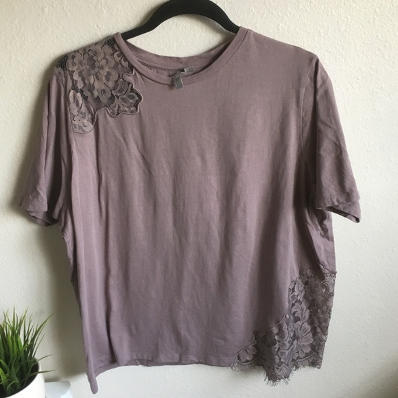 ASOS Tops - ASOS dusty purple lace short sleeve shirt #197